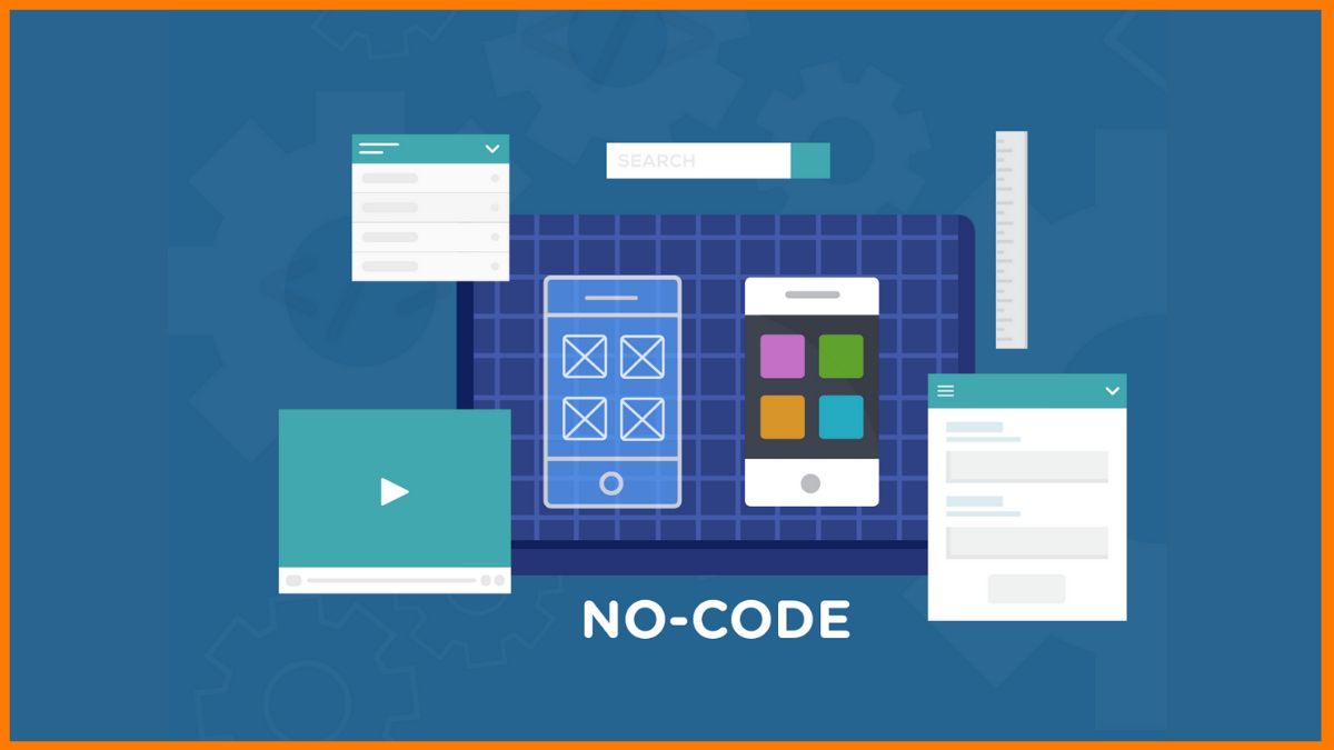 No-code development platforms overview with drag-and-drop interface elements